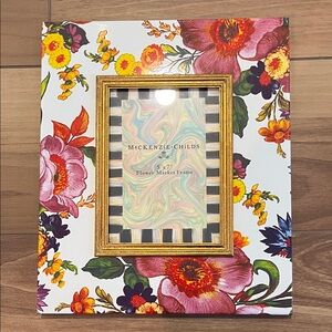 MacKenzie-Childs Multicolor Floral Frame with Gold Trim